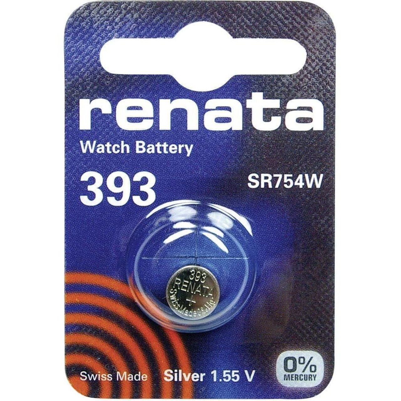 10 Renata 393 SR754W 1.55 Volt Silver Oxide Cell Watch 0%Mercury Batteries (Box)